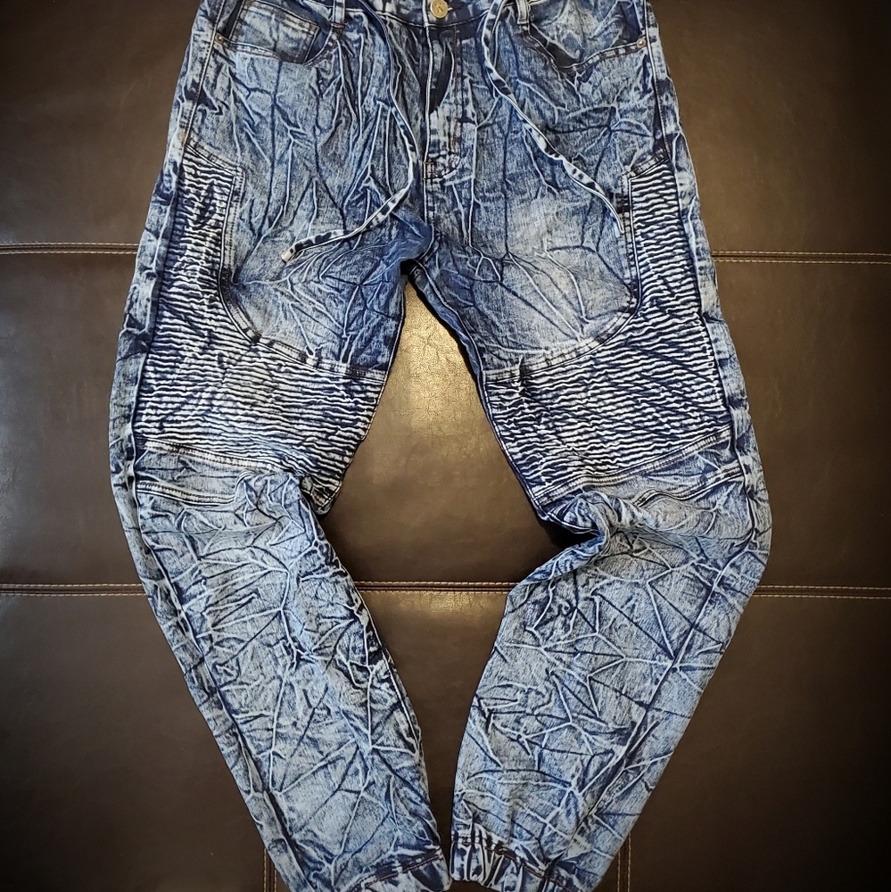 Men's Moto Denim Joggers